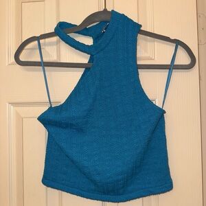 Zara Blue Halter Crop Top